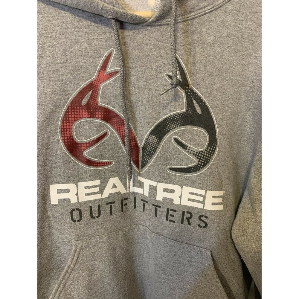 Realtree Outfitters Mens Hoodie Sweatshirt Sz M With Maroon/Gray‎ Antlers